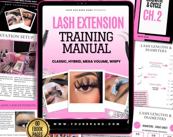 Lash Training Manual | Editable Canva Template, Beauty Business