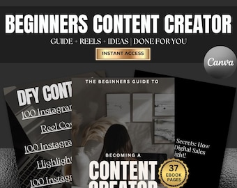 Content Creator Beginners Guide | PLR MRR Canva Ebook Template (PDF)
