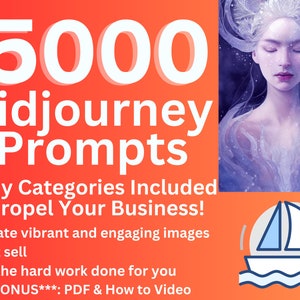 Midjourney Prompts by DigitaStocks • 5000+ AI Art Prompts Many Categories• Midjourney Guide• AI Video Tutorial• FREEBonuses Digital Download