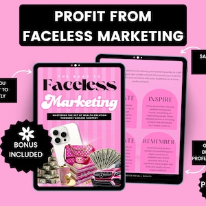 Faceless Marketing eBook Canva Template: PLR MRR Digital Product
