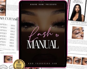 Editable Lash Tech Manual | Lash Business Training, Canva Template