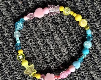 Pansexual Pride Rainbow beaded bracelet