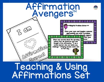 Affirmation Avengers Teaching and Using Affirmations in Classroom, Affirmation Journal SEL, Self-Love, Self-Esteem Support