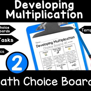 2nd Grade Math Choice Boards Developing Multiplication- Practice and Activities