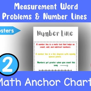 2nd Grade Math Anchor Charts Measurement Word Problems and Number Lines