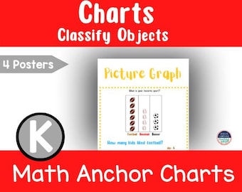 Kindergarten Math Anchor Charts Classify Objects, Graphs Posters