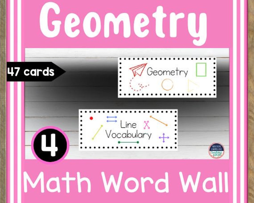 4th Grade Math Word Wall Geometry Vocabulary Words -  Sweden