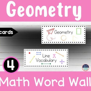 4th Grade Math Word Wall Geometry- Vocabulary Words