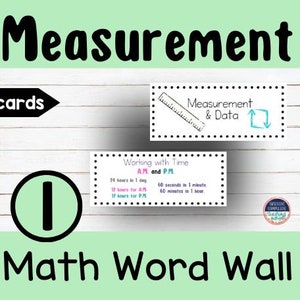 1st Grade Math Word Wall Measurement- Vocabulary Cards