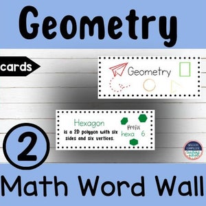 2nd Grade Math Word Wall Geometry- Vocabulary Cards