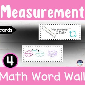 4th Grade Math Word Wall Measurement- Vocabulary Cards