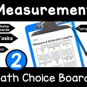 2nd Grade Math Choice Boards Estimate and Measure Lengths- Practice and Activities