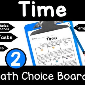 2nd Grade Math Choice Boards- Time- Practice and Activities