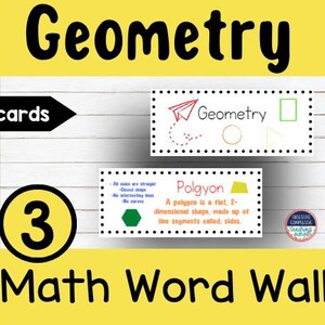 3rd Grade Math Word Wall Geometry- Vocabulary Cards