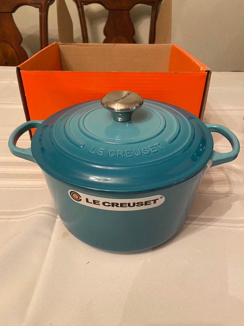 Rare! Le Creuset Mini Cast Iron Round Dutch Oven - 0.3 Qt - Flame - NIB