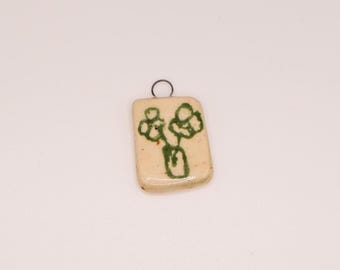Spring Flowers in Vase - Handmade Ceramic Charm Pendant | Handmade Jewelry, Gift for Her, Charm Necklace Pendant