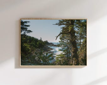 Blues and Greens Vancouver Island Art Print | Tofino Ucluelet Poster, Retro Photography, British Columbia Wall Art, Nature Coastal Decor