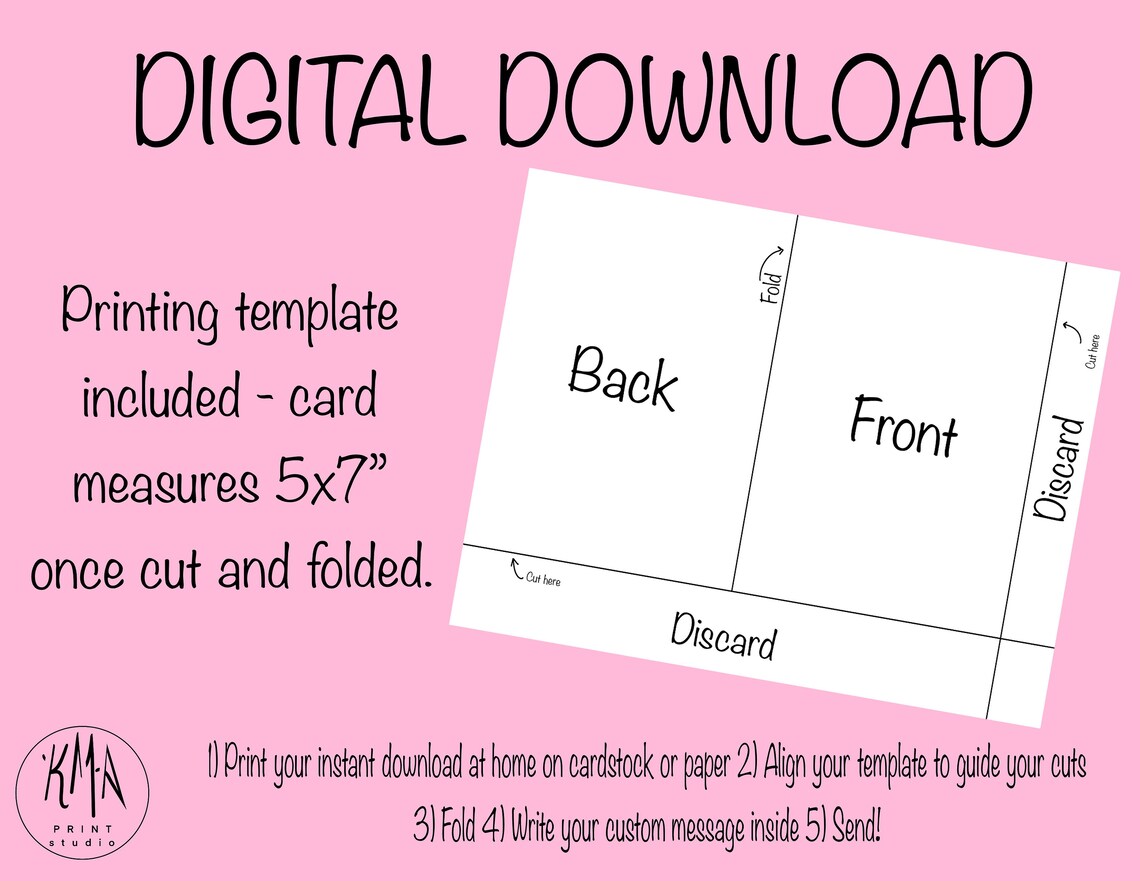 Printable Holiday Card 5x7 Greeting Card Instant - Etsy