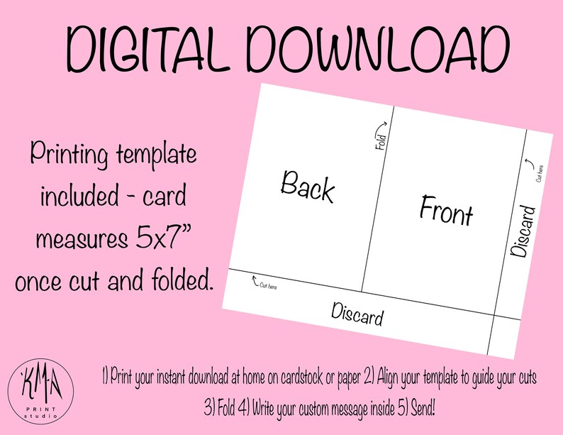 Printable Holiday Card 5x7 Greeting Card Instant Etsy