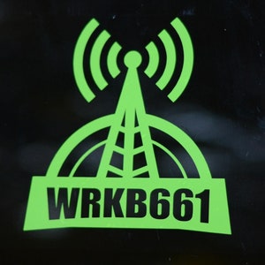 Custom Callsign Car Truck Decal Sticker, Antenna, Radio, Amateur
