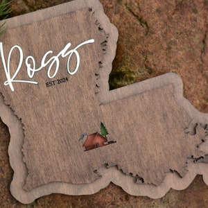 Louisiana Holzhaus Zustand mit Nachname, Hütte und Gründungsdatum