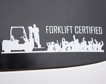 Calcomanía / pegatina para ventana de coche con certificado de carretilla elevadora