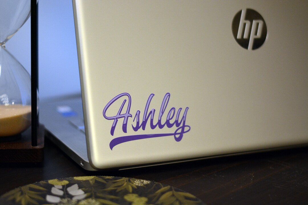 Custom Name Laptop Decal Sticker Purple - Etsy