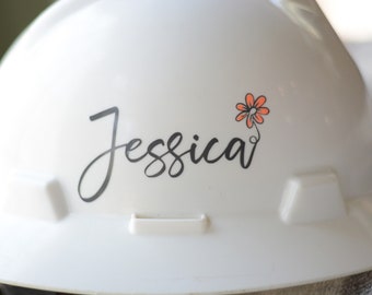 Calcomanía con nombre de casco femenino: Flor que cambia de color