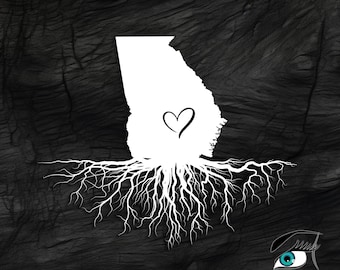 Georgia with Roots and Heart, Car Truck Decal Sticker