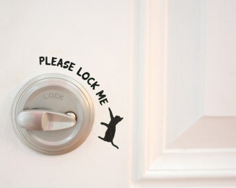 Letrero de vinilo personalizado para puerta de gato: "Por favor, ciérrame"