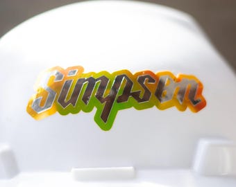 Custom Name Hardhat Metallic Decal Sticker