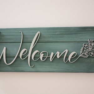 Minimalist Welcome Sign with Flowers