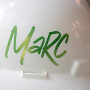 Sticker sticker custom graffiti naam veiligheidshelm groen