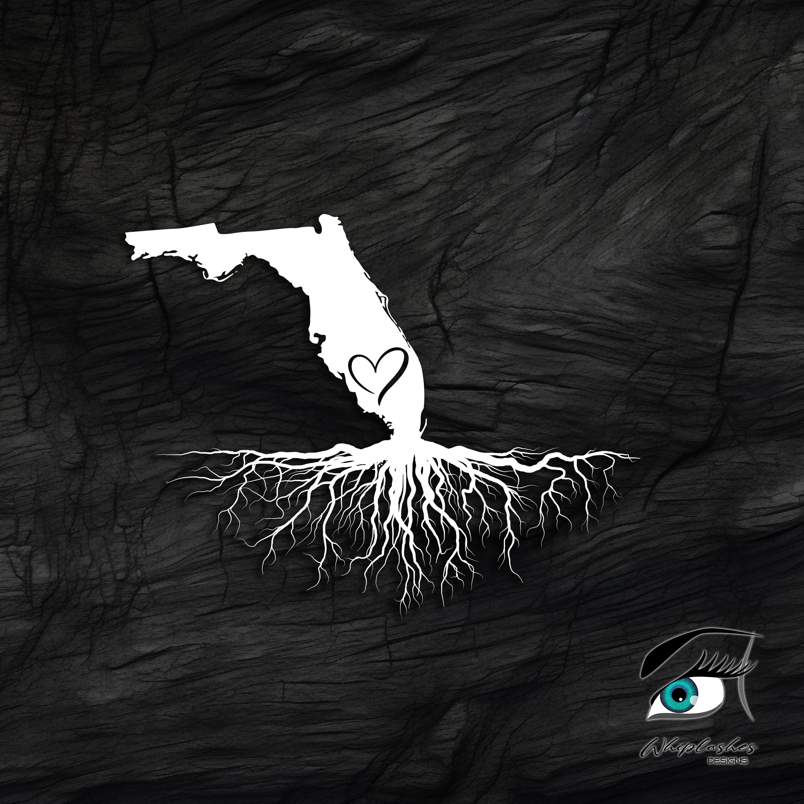 Florida with Roots and Heart, Car Truck Decal Sticker