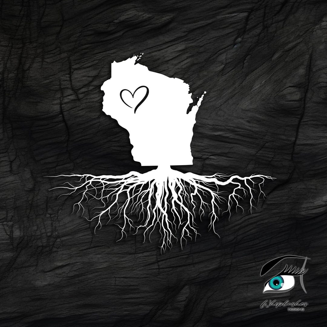 Wisconsin With Roots and Heart, Car Truck Decal Sticker - Etsy