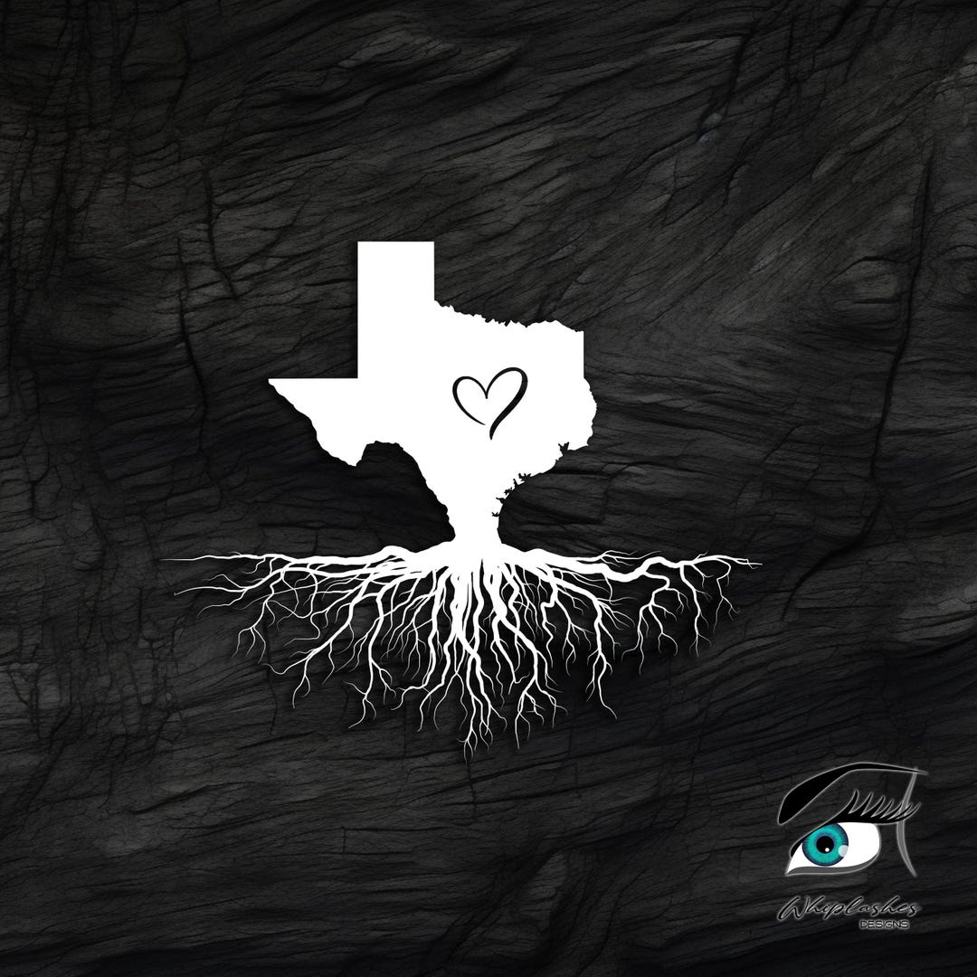 Texas With Roots and Heart, Car Truck Decal Sticker - Etsy