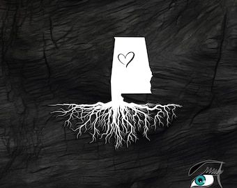 Alabama with Roots and Heart, Car Truck Decal Sticker
