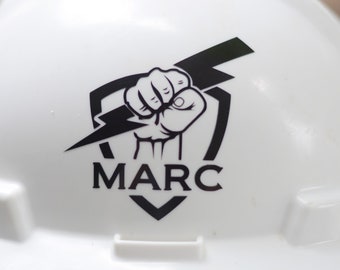 Custom Name Electrician Hardhat Decal Sticker