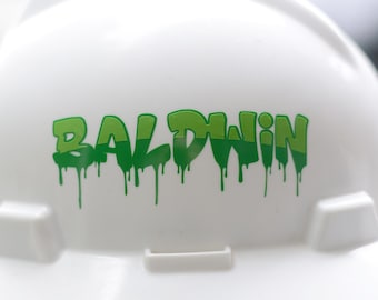 Calcomanía con nombre personalizado con grafiti goteando