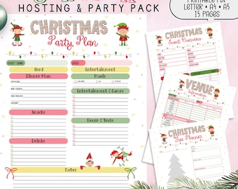 Christmas Party Planner Printable, Holiday Hosting Pack (PDF)