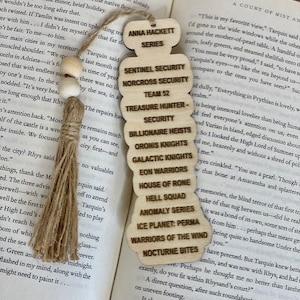 Unofficial Anna Hackett Complete Book Series Laser Cut Engraved Bookmark \ Anna Hackett Author | Anna Hackett Bookmark