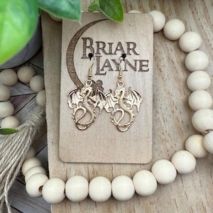 Dragon Earrings | Book Earrings | Fantasy Dragon Earrings | Gifts For Booklovers | Reading Earrings | Bookish Earrings | Romantasy Earrings
