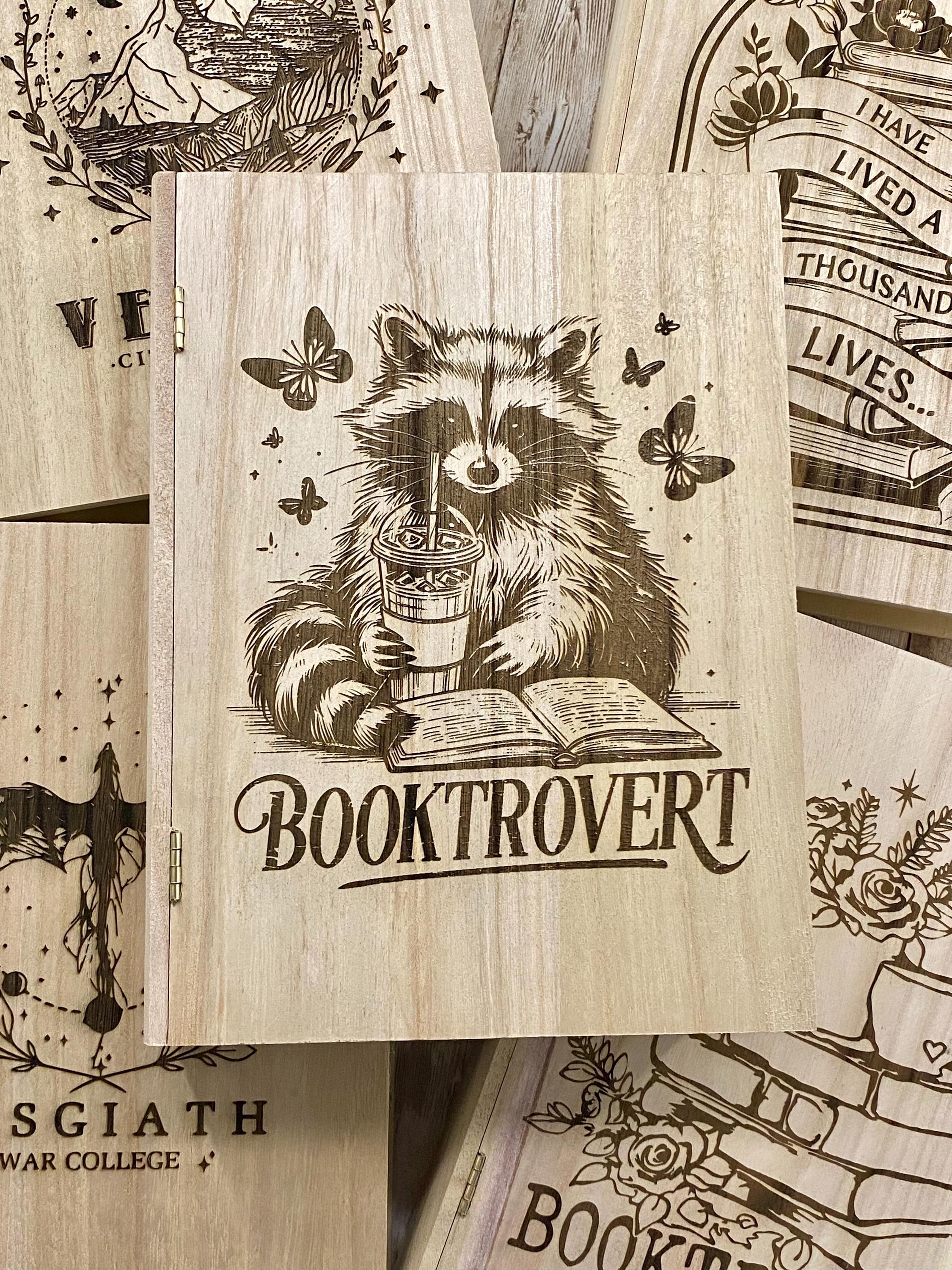 Wood Bookmark Storage Box | Bookmark Holder | Raccoon Gift Box ...