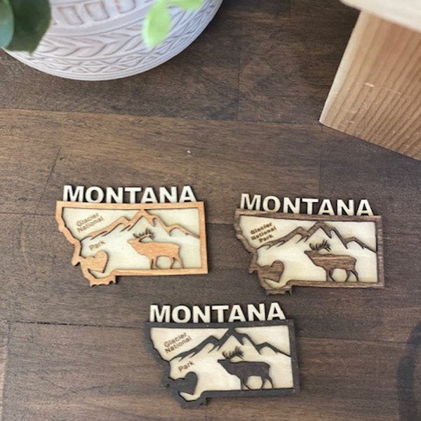 State Magnet | Laser Cut State Magnets | State Magnets | Montana Magnet | Montana Laser Magnet | Montana Engraved Magnet