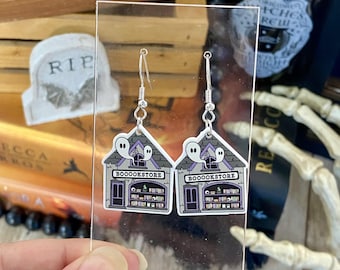 Bookstore Earrings | Reading Earrings | Book Earrings | Halloween Earrings | Halloween Reading Earrings | Ghost Earrings | Bookstore Gifts