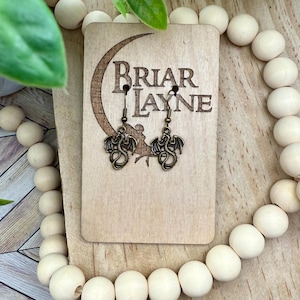 Dragon Earrings | Book Earrings | Fantasy Dragon Earrings | Gifts For Booklovers | Reading Earrings | Bookish Earrings | Romantasy Earrings