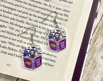 Spooky Book Club Earrings | Reading Earrings | Book Earrings | Halloween Earrings | Halloween Reading Earrings | Ghost Earrings