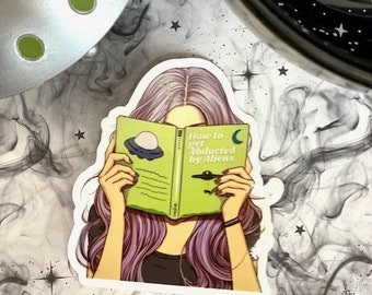 Vinyl Alien Smut Book Stickers | How To Get Abducted By An Alien Sticker | Book Lover Stickers | Dirty Book Gifts |Smutty Reading Stickers |