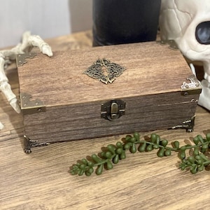 Dark Hand Decorated Bookmark Storage Box | Engraved Bookmark Storage Box | Engraved Box | Bookmark Box | Book Accessories | Medieval Box |