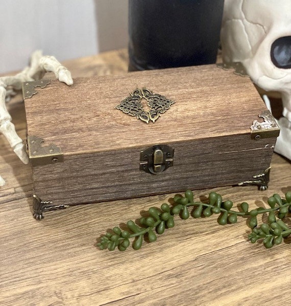 Dark Hand Decorated Bookmark Storage Box | Engraved Bookmark Storage Box | Engraved Box | Bookmark Box | Book Accessories | Medieval Box |